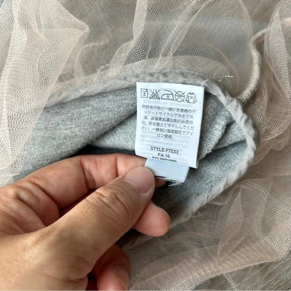 J. Crew Tulle Hem Peplum  Top in Grey - Picture 12 of 15